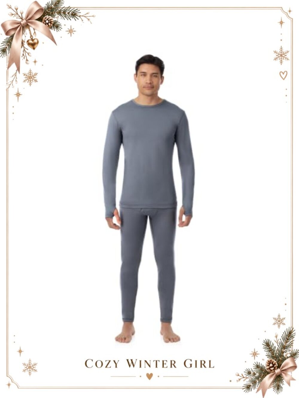 Cuddl Duds Men's Heavyweight Thermal Base Layer Set Fleece Lined